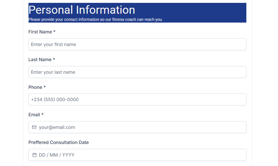 Personal Information Form
